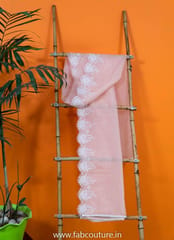 Peach color Organza Embroidery Dupatta