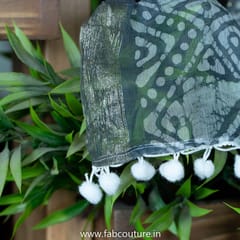 Grey Color Chiffon Zari Border Batik Dupatta