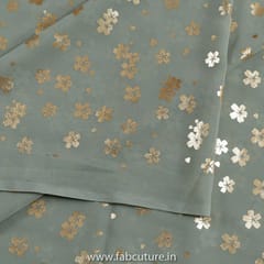 Sage Grey ColorGeorgette Foil Printed Fabric