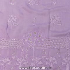 Mauve Muslin Embroidery (1.6 Meter Cut Piece)