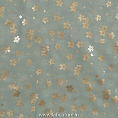 Sage Grey ColorGeorgette Foil Printed Fabric