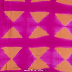 Magenta With Orange Gajji Silk Clamp Dyed Fabric 2.5 Metre Piece