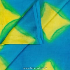 Firozi And Yellow Gajji Silk Clamp Dyed Fabric 2.5 Metre Piece