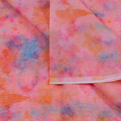 Multicolor Poly Organza Printed Fabric