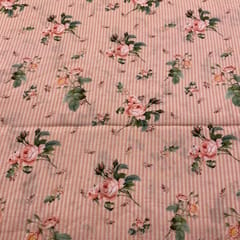 Peach Muslin Print (80 CM Cut Piece )