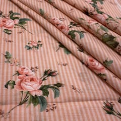 Peach Muslin Print (80 CM Cut Piece )