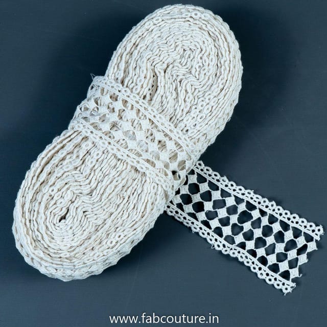 White Dyeble Cotton Lace 10 Meter Piece