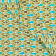 Mustard Flex Cotton Ikkat Digital Printed Fabric