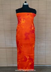 Orange Color Chanderi Silk Tie Dye Digital Printed Fabric