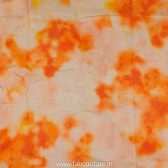 Peach Color Chanderi Silk Tie Dye Digital Printed Fabric