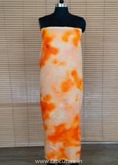 Peach Color Chanderi Silk Tie Dye Digital Printed Fabric