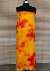 Yellow Color Chanderi Silk Tie Dye Digital Printed Fabric