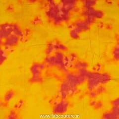 Yellow Color Chanderi Silk Tie Dye Digital Printed Fabric