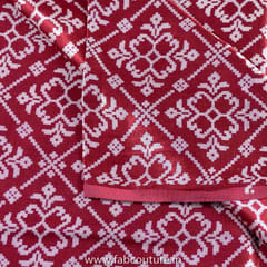 Maroon Color Mashru Silk Ajrakh Printed Fabric