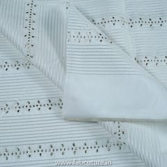 White Dyeble Uppada Embroidered Fabric