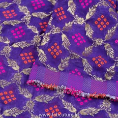 Purple Georgette Jacquard Jaal fabric