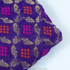 Purple Georgette Jacquard Jaal fabric