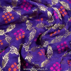 Purple Georgette Jacquard Jaal fabric