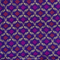 Purple Georgette Jacquard Jaal fabric