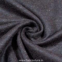 Brown Wool Herringbone Fabric