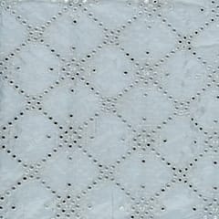 White Dyeable Uppada Faux Mirror Embroidered Fabric