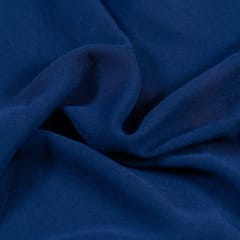 Blue Color Double Georgette Lycra fabric