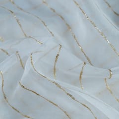 White Dyeable Organza Sequins Embroidery