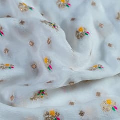 White Dyeable Viscose Chiffon Jacqurd fabric