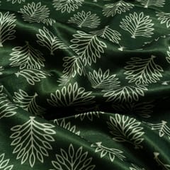 Green Color Mashru Silk Ajrakh Printed Fabric