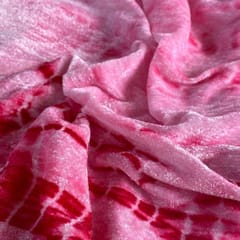 Pink And Magenta Velvet Tie and Dye fabric