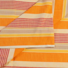 Orange Cotton Strips Printed Fabric