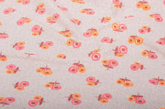 Blonde with small pink sunflowers Glazed Cotton Jacquard Fabric