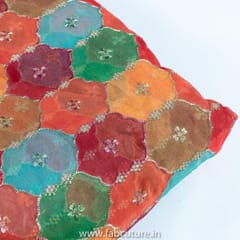 Multi Color Organza Print With Embroidery (1.70 Meter Cut Piece )