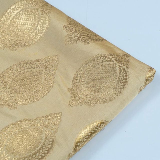 Beige Color Brocade fabric