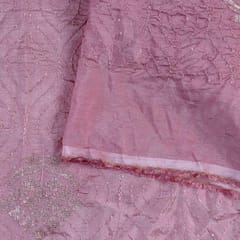 Mauve Color Uppada Embroidered Fabric