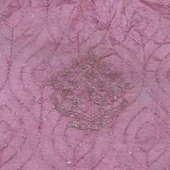 Mauve Color Uppada Embroidered Fabric