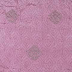 Mauve Color Uppada Embroidered Fabric