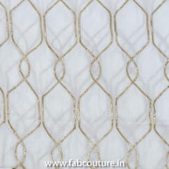 White Muslin Embroidery (1.4 Meter Cut Piece )