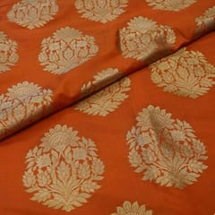 Orange Kimkhab Brocade fabric