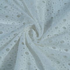 White Dyeable Cotton Chikan fabric