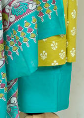 Lemon Color Cotton Print Shirt With Cotton Bottom And Cotton Dupatta