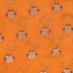 Orange Viscose Chiffon Jacquard fabric