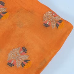 Orange Viscose Chiffon Jacquard fabric