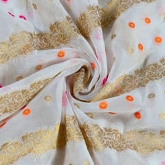 White Dyeable Georgette Jacquard fabric