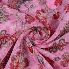 Pink Color Kota Digital Printed Fabric