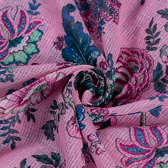 Pink Color Kota Digital Printed Fabric