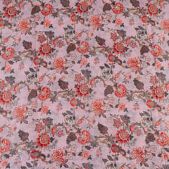 Peach Color Kota Digital Printed Fabric