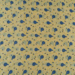 Yellow Cotton Discharge Printed Fabric(60Cm Piece)