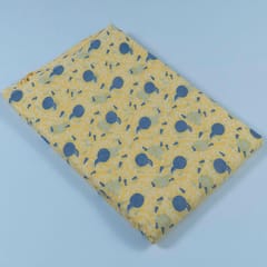 Yellow Cotton Discharge Printed Fabric(60Cm Piece)