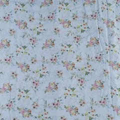 Light Grey Glace Cotton Digital Printed Fabric